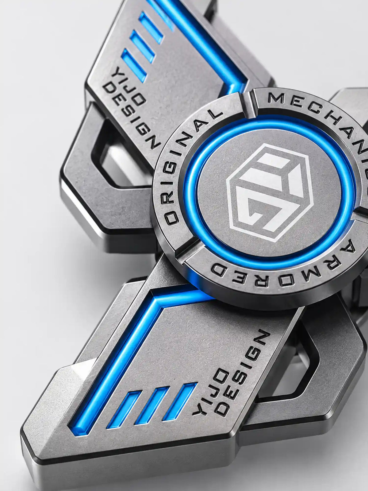 Armored Blue Alloy Fidget Hand Spinner Toy