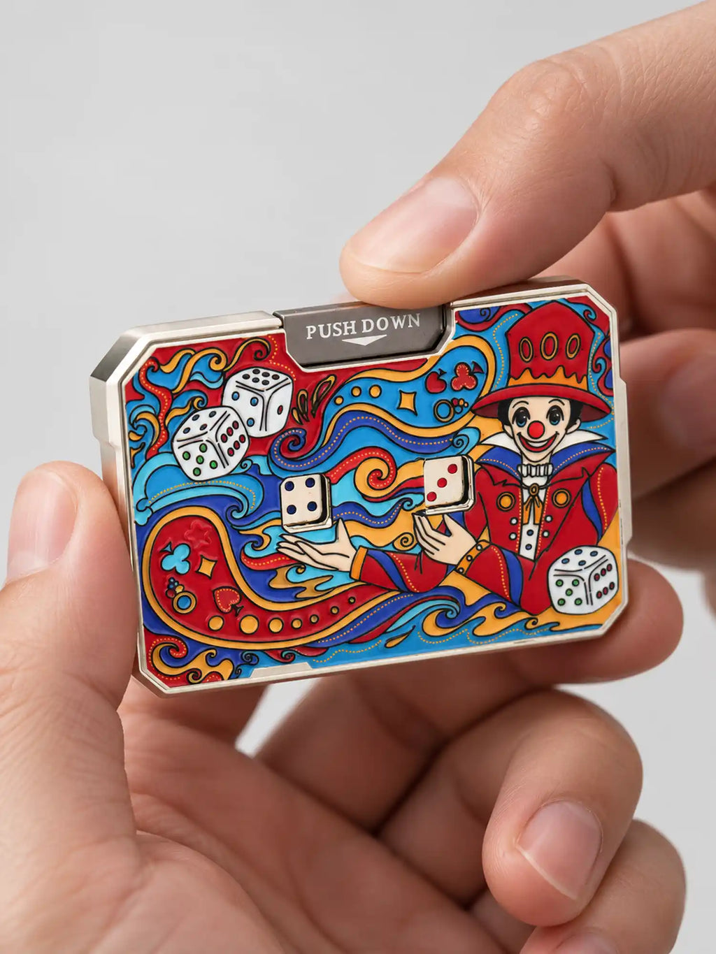 Jester Dice Metal Clicker Fidget Toy