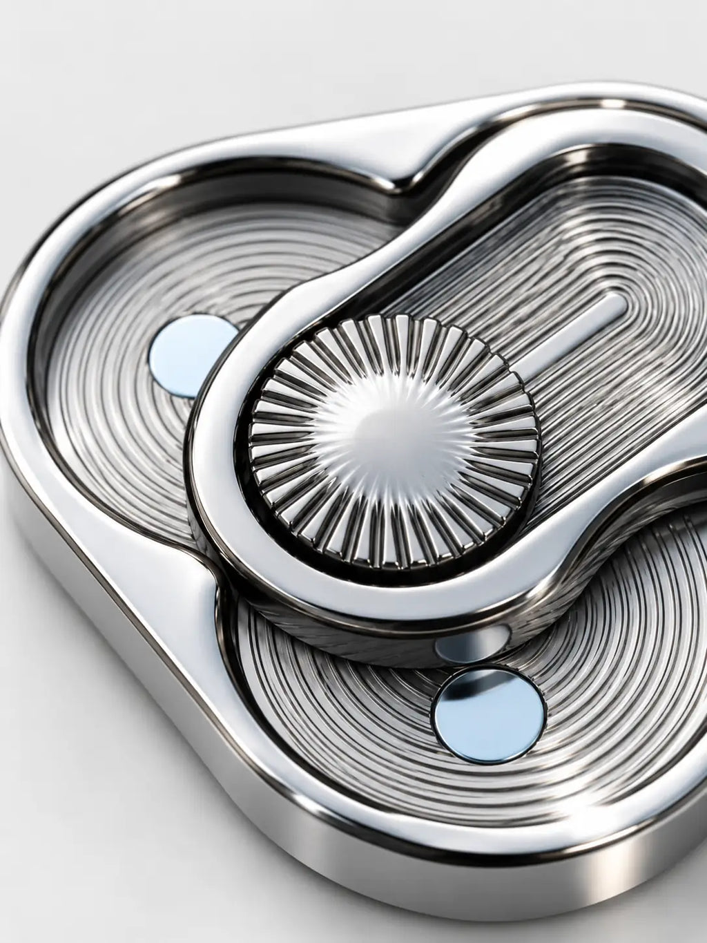 Titanium Three Ring Fidget Slider – Precision Metal Stress Relief Toy
