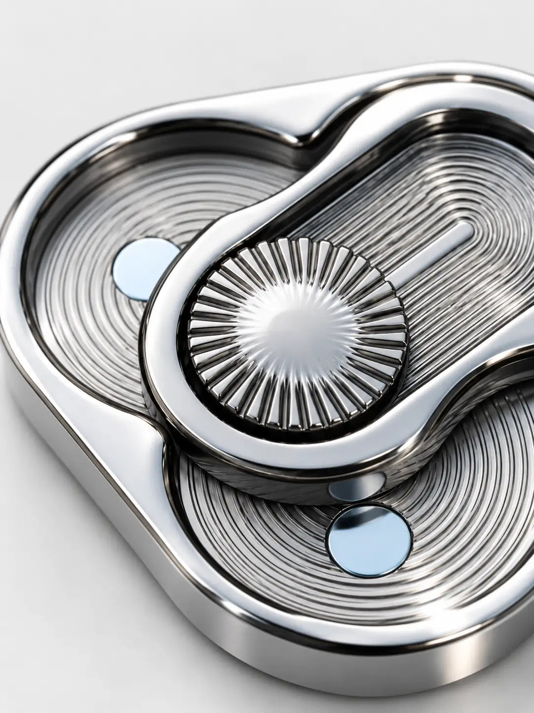 Titanium Three Ring Fidget Slider – Precision Metal Stress Relief Toy