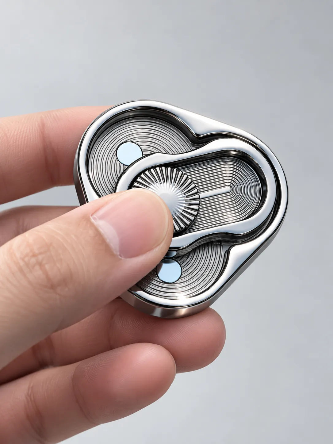 Titanium Three Ring Fidget Slider – Precision Metal Stress Relief Toy